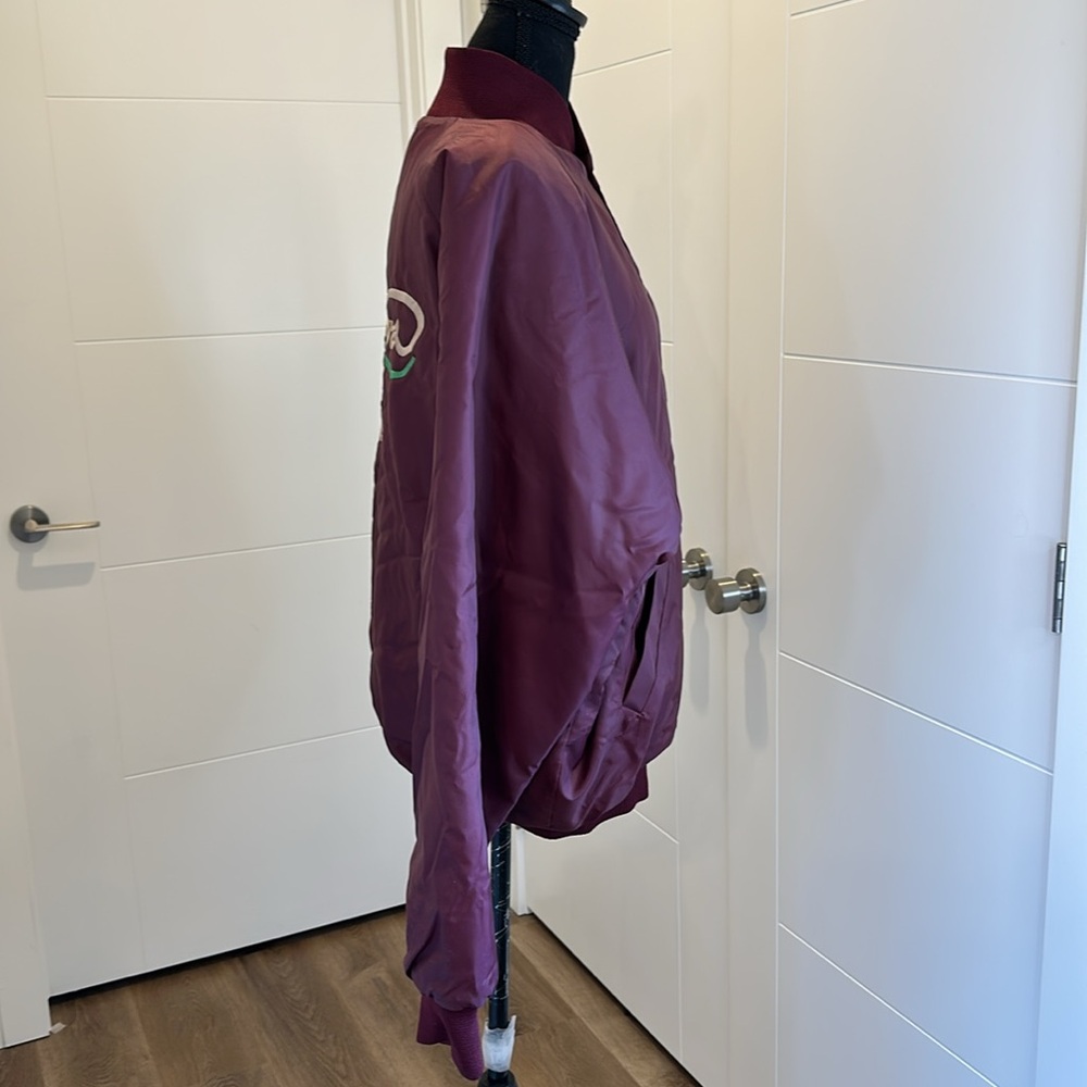 Vintage 90s Bomber Jacket Men’s XL Burgundy - Picture 11 of 17